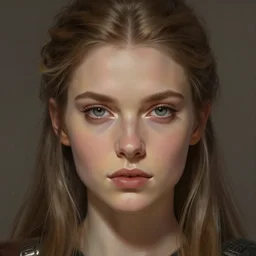 up close portrait of a beautiful viking warrior, d & d, face, fantasy, intricate, elegant, highly detailed, digital painting, artstation hq, concept art, smooth, sharp focus, 4 k uhd, illustration, art by artgerm and jeehyung lee, dao trong le, trending on artstation, unreal engine 5 highly rendered