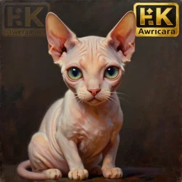 an oil painting of bingus the bald cat but without skin, horror, by artgerm, hd, hdr, ue 5, ue 6, unreal engine 5, realistic anime 3 d style, cinematic 4 k wallpaper, 8 k, ultra detailed, gta cover art, high resolution, artstation, award winning