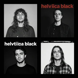 4 ad album cover for an indy band called helvetica black
