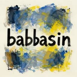 the word'babbasa'in an abstract expressionist style