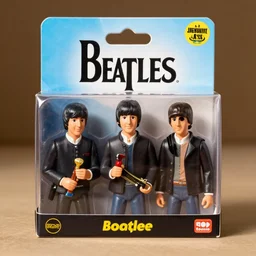 A toy box featuring the beatles at the package