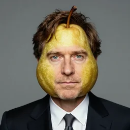 a portrait of gary oldman as a pear, gary oldman's head is a pear, pear for a head, trending on artstation