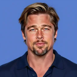 portrait of brad pitt , highly detailed, centered, solid color background, digital painting - n 5