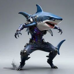 a portrait of a evil shark dancing techno - style, cyberpunk concept art, trending on artstation, highly detailed, intricate, sharp focus, digital art, 8 k