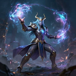 Invoker casting iridescent spells, magic