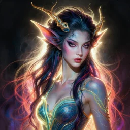 a portrait of a beautiful elegant elemental entity, backlit, strong rim light, highly detailed, digital painting, HDRI, by Alvaro Castagnet, glowing ink outlines, Peter Mohrbacher and Dan Mumford, vivid colors, high contrast, 8k resolution, intricate, photorealistic, smooth