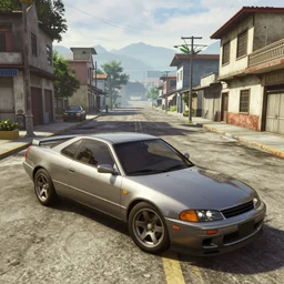 highly detailed - on its side in gta v, in a empty town in colombia, stephen bliss, unreal engine, fantasy art by greg rutkowski, loish, rhads, ferdinand knab, makoto shinkai and lois van baarle, ilya kuvshinov, rossdraws, tom bagshaw, global illumination, detailed and intricate environment w 7 6 8