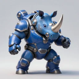 An anthropomorphic blue rhino wearing galactic battle armor, action pose, highly detailed, digital painting, artstation, concept art, smooth, sharp focus, studio light, by Justin Gerard and Jason Chan and riot studios,