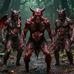 evil meat - lusting demons demonstrating for green peace. live - action movie still