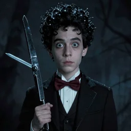 a still of Edward ForkHands, in the film Edward Scissorhands, UHD, stylistic, film, horror