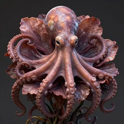 octpus made grotesque flower, by hr giger, rutkowski, james jean and erik jones and rhads, beutiful details, ultradetailed, prefect face, photorealistic details, feroflex, 3 d octane render, colossal scale, trending artstation, shallow depth of field