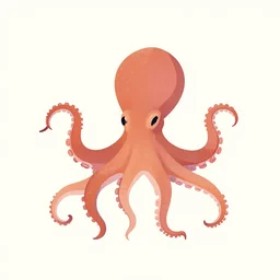 minimalist boho style art of a colorful octopus illustration, vector art