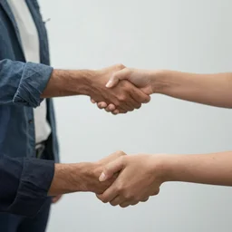 three people giving each other handshakes