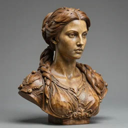 high intricate bust of an lara croft carved from wood in baroque style, studio light, maria panfilova, andrea savchenko, mike kime, ludovic plouffe, qi sheng luo, oliver cook, trending on artstation