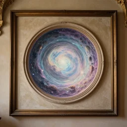 wall with a circular magic portal to another world. framed, ethereal, rich estate, fantasy, smooth, sharp focus, high detailed digital art trending in artstation. artist greg rutkowski