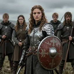 beautiful warrior shieldmaiden Eowyn of Rohan by Mark Brooks, Donato Giancola, Victor Nizovtsev, Scarlett Hooft, Graafland, Chris Moore
