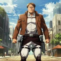 “ donald trump as an ugly titan, attack on titan, shingeki no kyojin, film still, wide open city ”