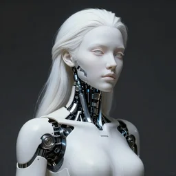 beutiful white girl cyborg, artstaition, epic composition