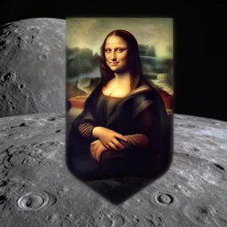 leonardo da vinci landing on the moon, photorealistic, unreal engine 5