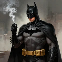 Batman smoking, digital painting