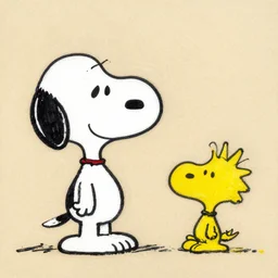 snoopy and woodstock by dora carrington, oil pastels