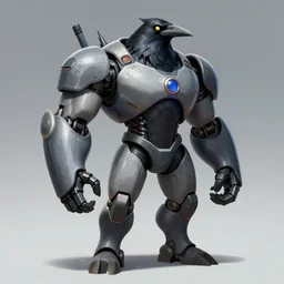 anthropomorphic raven bodybuilder cyborg robot ranger portrait, horror, game design fanart by concept artist gervasio canda, behance hd by jesper ejsing, by rhads, h. r. giger, makoto shinkai and lois van baarle, ilya kuvshinov