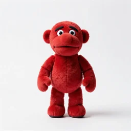 ruby red hand puppet, studio product photography, isolated on a pure white background, centered, entire object in frame, sharp focus, soft studio lighting