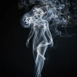 manshaped swirling smoke, octane render, dramatic lighting, cinematic