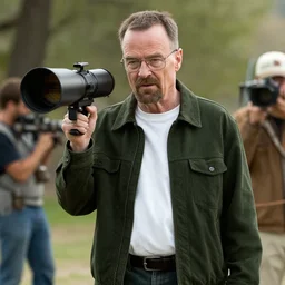 Matthew Perry in the role of Walter White on on the set of Breaking Bad, 90mm