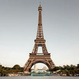 a glass bottle the size of the eiffel tower.