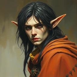 a dark haired pale elf by bob eggleton,
