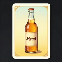 videogame, card, painting of a bottle of mead, artstation, rpg, digital art, vibrant & colorful background, dark souls, runescape, skyrim, final - fantasy, diablo - 3