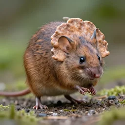 stegoceras mouse, on two legs, photo realistic, epic pose