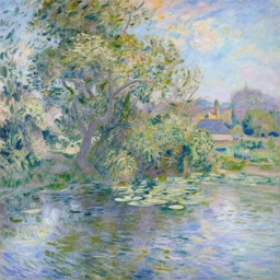 a serial experiments lain inspired Claude Monet scenery artwork