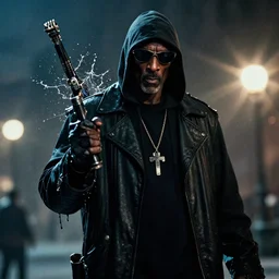 snoop dogg as the grim reaper in gears of war, splash art, movie still, cinematic lighting, dramatic, octane render, long lens, shallow depth of field, bokeh, anamorphic lens flare, 8 k, hyper detailed, 3 5 mm film grain