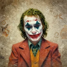 ancient cave painting of the joker