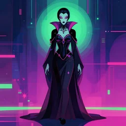portrait of an elegant alien vampire woman queen, straight on portrait, full body character concept art, by artgerm, tom bagshaw, gerald brom, vaporwave colors, lo - fi colors, vaporwave, lo - fi, moody vibe, goth vibe, 4 k, hd,