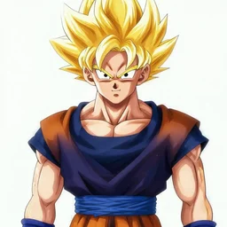 Super Sayian Goku, in style of Otomo Katsuhiro