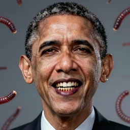 a portrait of barack obama's, flesh eating worms, macabre, horror saw teeth, horror rotten teeth, peeling face skin, by donato giancola and greg rutkowski and wayne barlow and zdzisław beksinski, realistic face, visible face, digital art, artstation, symmetry