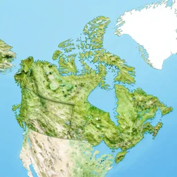 a realistic map of canada, award winning photo,