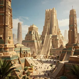 a futuristic aztec city, highly detailed, 8 k, hdr, award - winning, octane render, trending on artstation, volumetric lighting