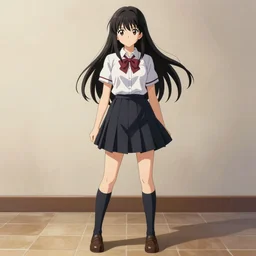 school girl in victorian dress misa amane, school uniform, seifuku, pleated miniskirt, overknee socks, battle angel alita. by rembrandt 1 6 6 7, illustration, by konstantin razumov