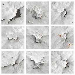 mars aerial photography, crusty rusty  white drizzled collage