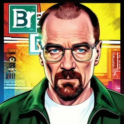 walter white, breaking bad in a pop art comic style