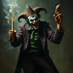the joker, drama, chaos matte painting by hieronymus bosch and zidislaw beksinsky