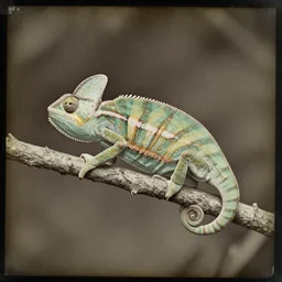 wet plate photograph of a chameleon, daugerrotype, collodion photography