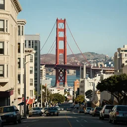 san francisco in the future year 2 0 8 0, 5 0 mm photography, 4 k, hd