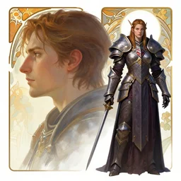 side profile portrait by christophe vacher and alphonse mucha with imogen poots as gloomhaven warcraft paladin 5 4 k volumetric light concept studio matte painting digital illustration fanart artstation by rob rey, artgerm, thomas blackshear, magali villeneuve, jeremy lipkin, eve ventrue, lawren harris