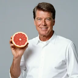 ronal regan holding a grapefruit