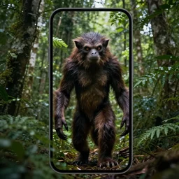 mysterious creature being spotted in a central american forest, photorealistic, dynamic light, ultra detailed, phone photo